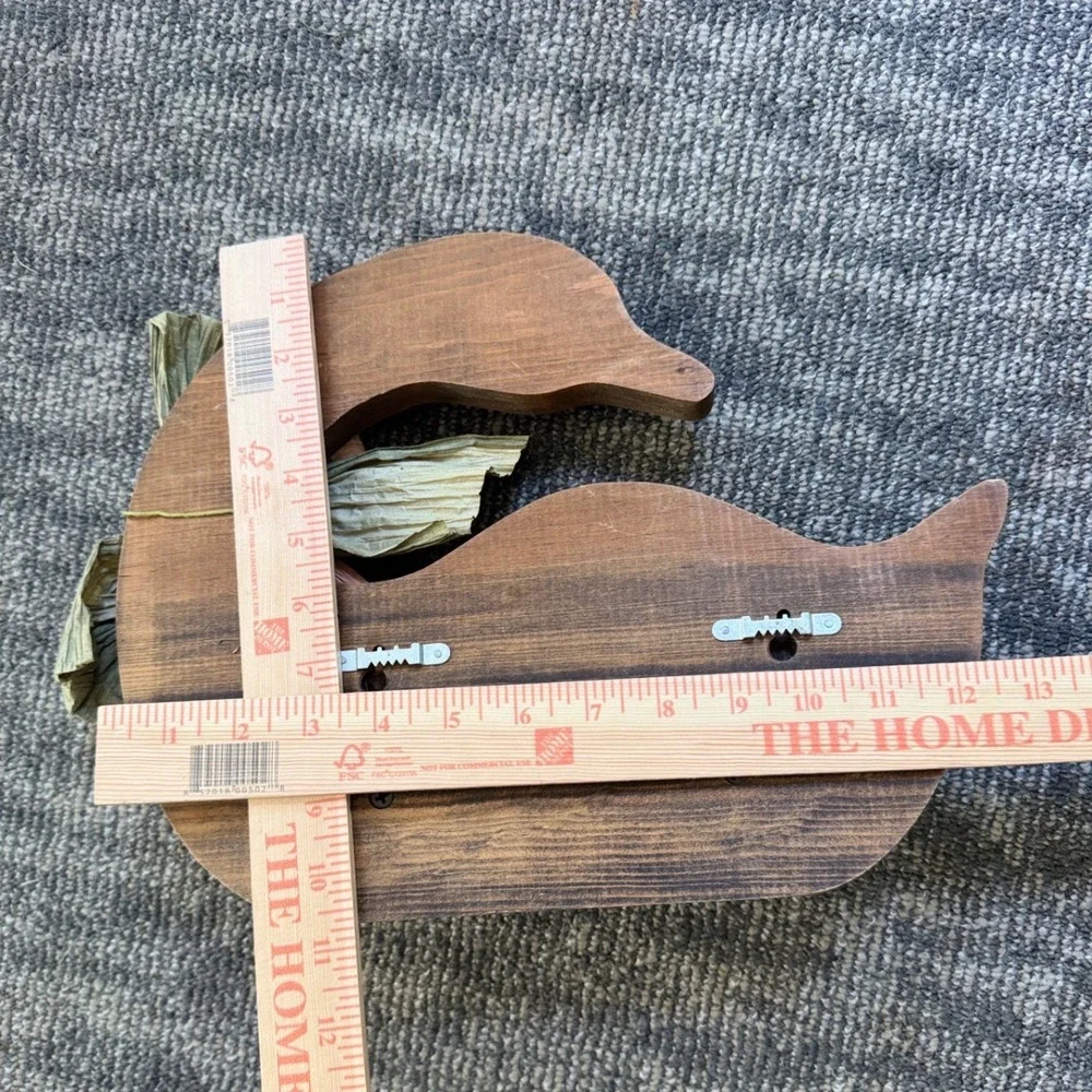 Vintage Wooden Goose Cottage Farmhouse Wall Floating Shelf Trinket Curio Decor